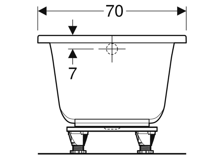 Ванна акрилова Geberit SELNOVA SQUARE 150х70 + ніжки  554.381.01.1