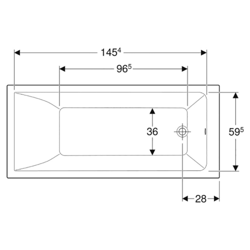 Ванна акрилова Geberit SELNOVA SQUARE 160х70 + ніжки 554.382.01.1