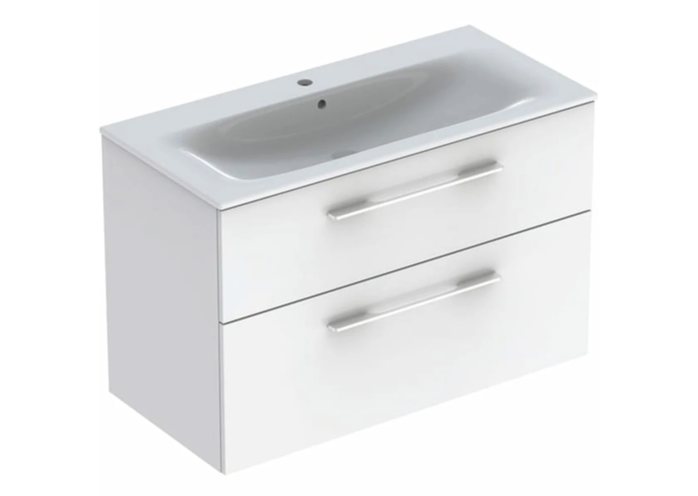 Тумба Geberit Selnova Square з ящиками 100 см + Умивальник Slim Rim 501.244.00.1
