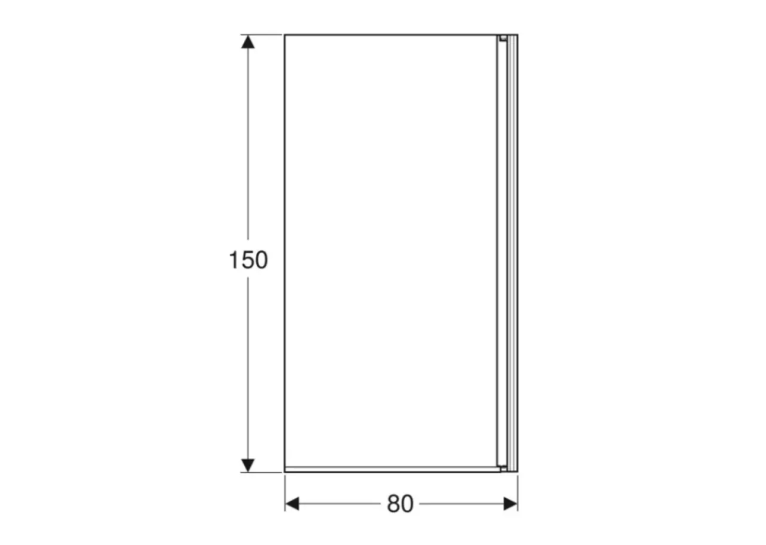 Шторка для ванны Geberit Geo 800x1500 хром/прозрачное стекло 560.118.00.2