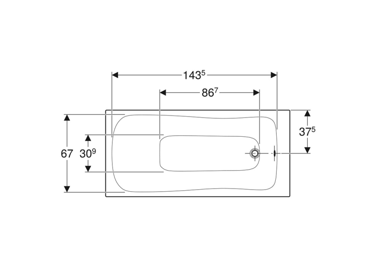 Ванна акрилова Geberit SELNOVA 160х75 + ніжки  554.283.01.1