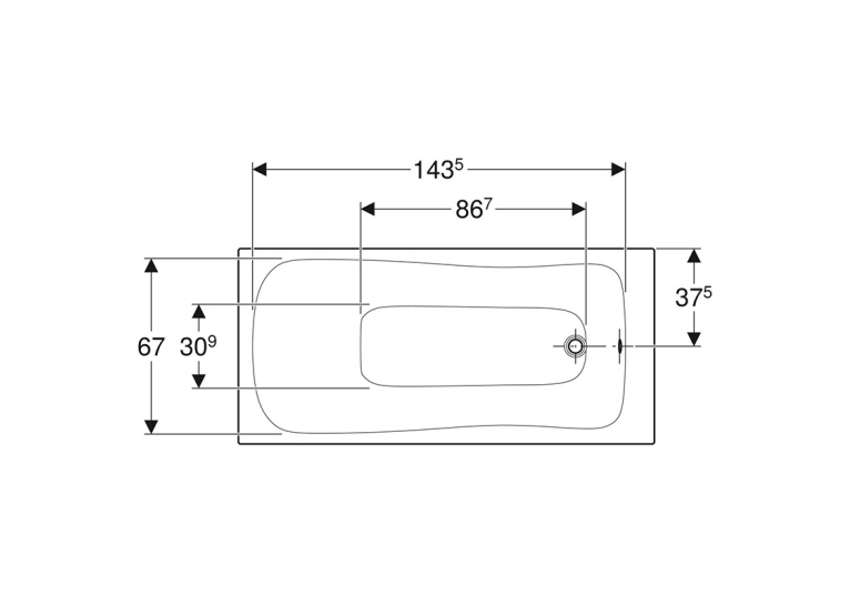 Ванна акрилова Geberit SELNOVA 160х75 + ніжки  554.283.01.1