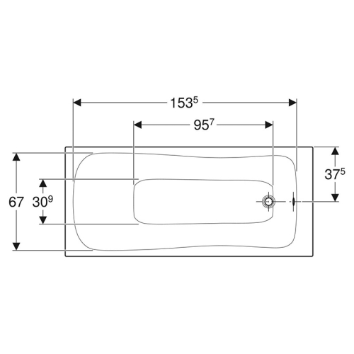 Ванна акрилова Geberit SELNOVA 170х75 + ніжки 554.285.01.1