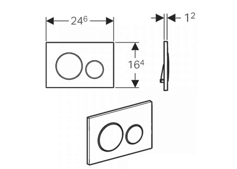  Кнопка змиву Geberit Sigma 20, білий/хром матовий/хром матовий 115.882.KL.1