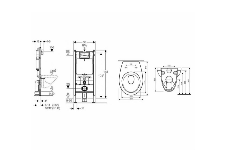 Комплект инсталляция для унитаза 4 в 1 Duofix Pro 20 Geberit, 118.315.21.2