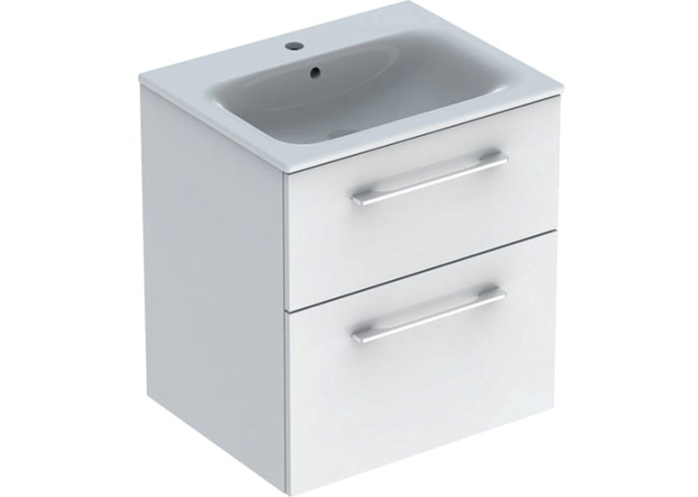  Тумба Geberit Selnova Square з ящиками 60 см + Умивальник Slim Rim 501.236.00.1
