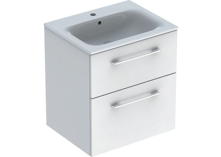  Тумба Geberit Selnova Square з ящиками 60 см + Умивальник Slim Rim 501.236.00.1