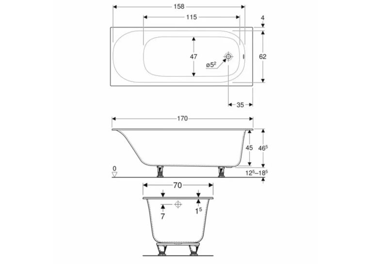  Ванна акрилова Geberit Soana 170х70 554.002.01.1