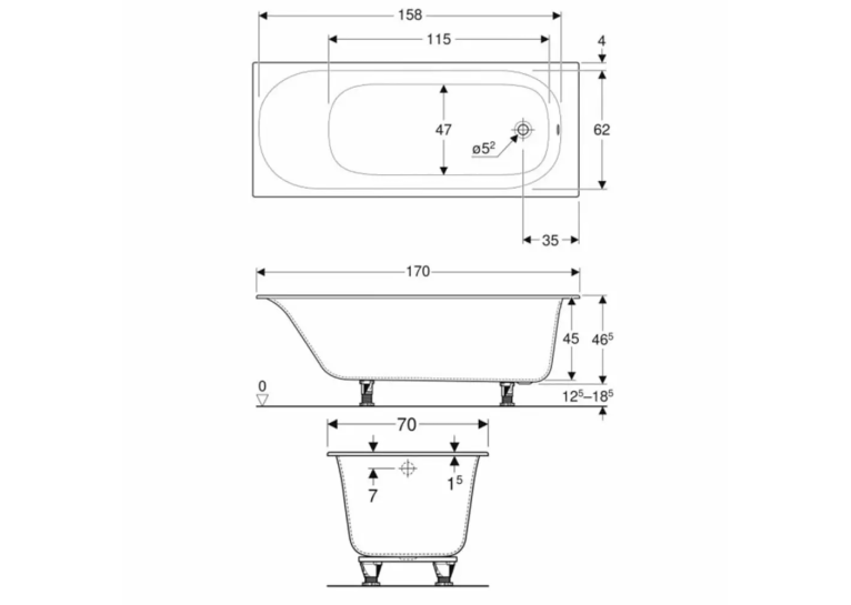  Ванна акрилова Geberit Soana 170х70 554.002.01.1