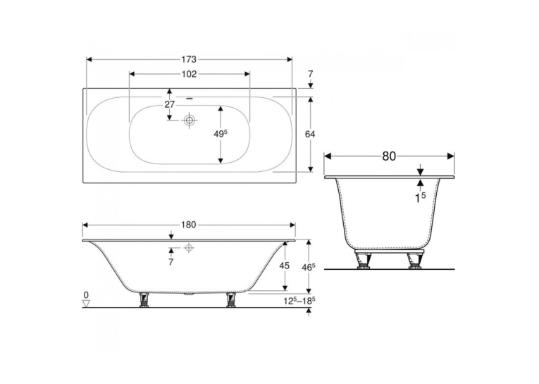  Ванна акрилова Geberit Soana 180x80 554.004.01.1