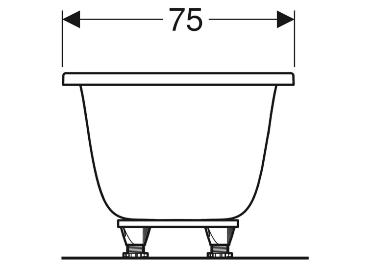 Ванна акриловая Geberit Tawa 170x75 Slim Rim 554.121.01.1