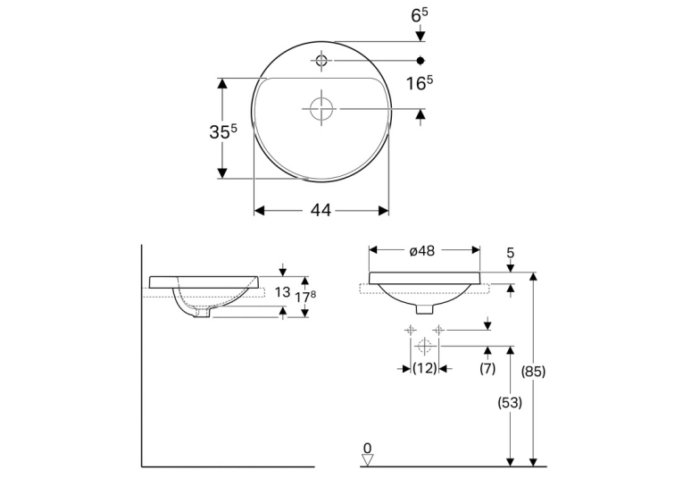  Раковина Geberit VariForm Ø48 см 500.707.01.2
