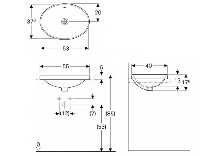 Раковина Geberit VariForm 55х40 см 500.717.01.2