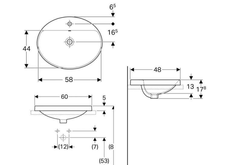  Раковина Geberit VariForm 60х48 см 500.725.01.2
