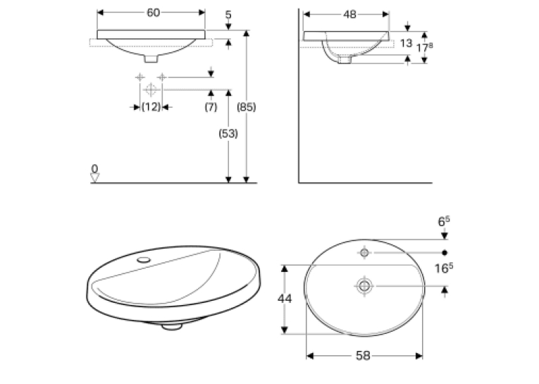  Раковина Geberit VariForm 60х48 см 500.727.01.2