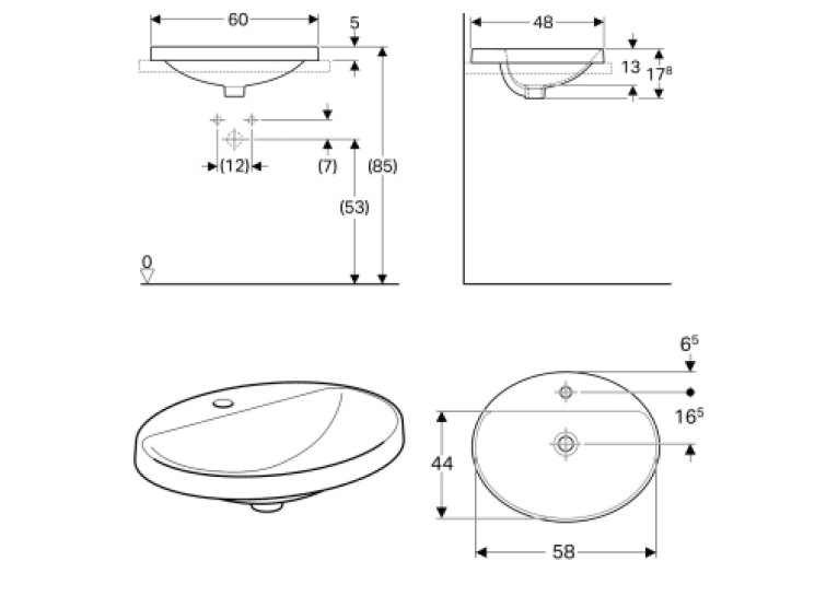  Раковина Geberit VariForm 60х48 см 500.727.01.2