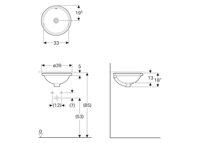  Раковина Geberit VariForm Ø33 см 500.745.01.2