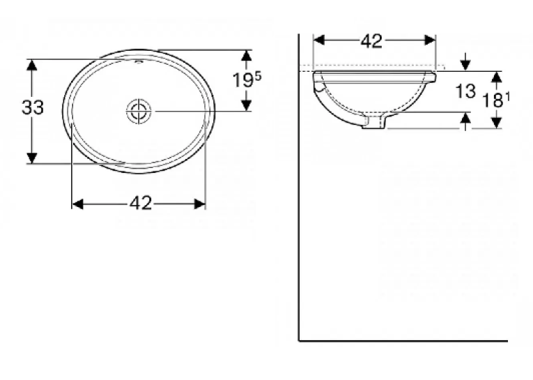  Раковина Geberit VariForm 42х33 см 500.749.01.2