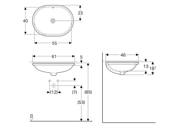 Раковина Geberit VariForm 60х45 см 500.757.01.2