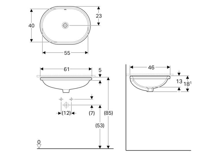  Раковина Geberit VariForm 60х45 см 500.757.01.2