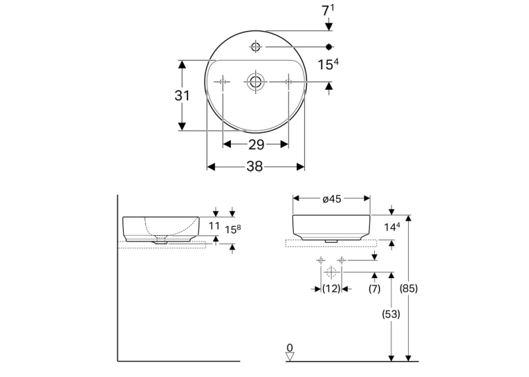 Раковина Geberit VariForm Ø45 см 500.770.01.2