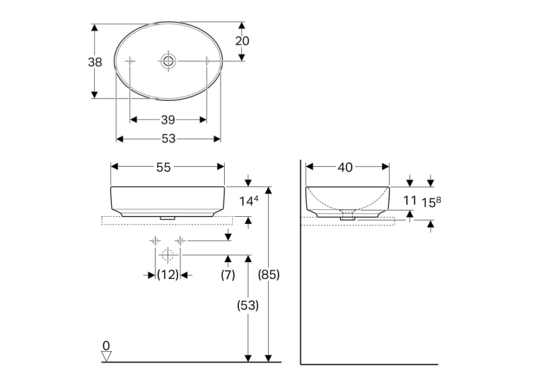  Раковина Geberit VariForm 55х40 см 500.771.01.2