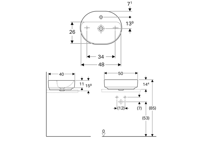  Раковина Geberit VariForm 50x40 см 500.776.01.2