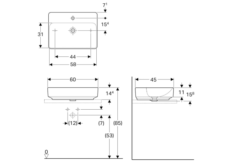 Раковина Geberit VariForm 60х45 см 500.780.01.2