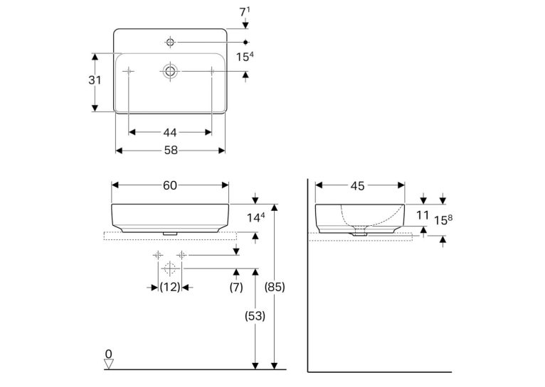  Раковина Geberit VariForm 60х45 см 500.780.01.2