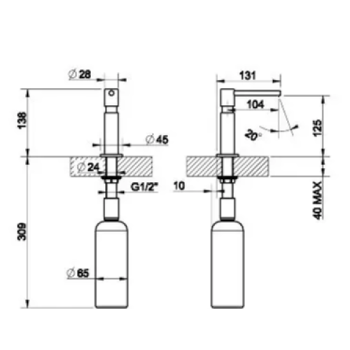 Дозатор для рідкого мила Gessi Matt Black 29651#299