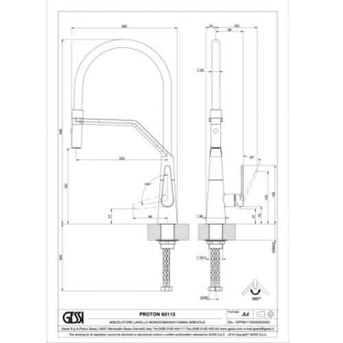Змішувач кухонний Gessi Proton S 60113299