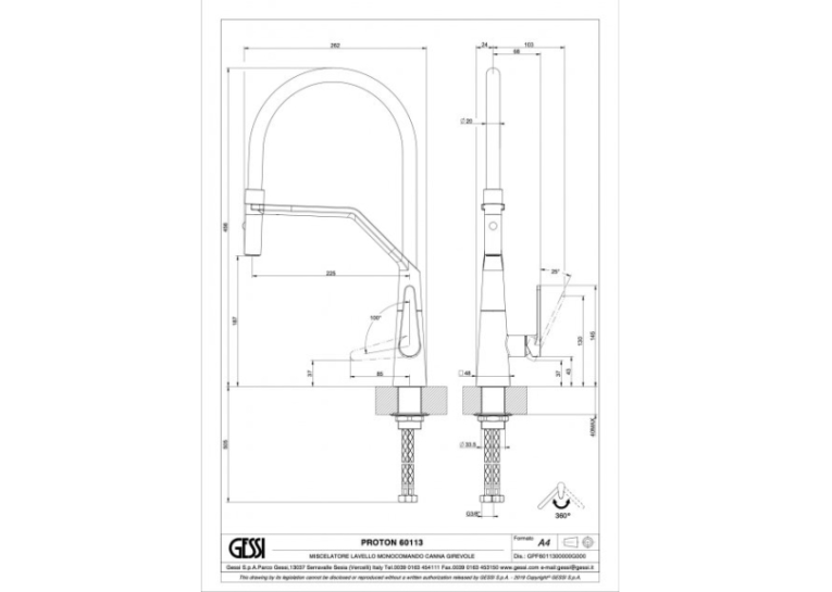  Кухонний змішувач Gessi Proton S 60113299