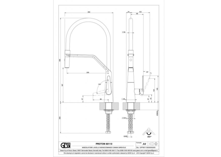  Кухонний змішувач Gessi Proton S 60113299