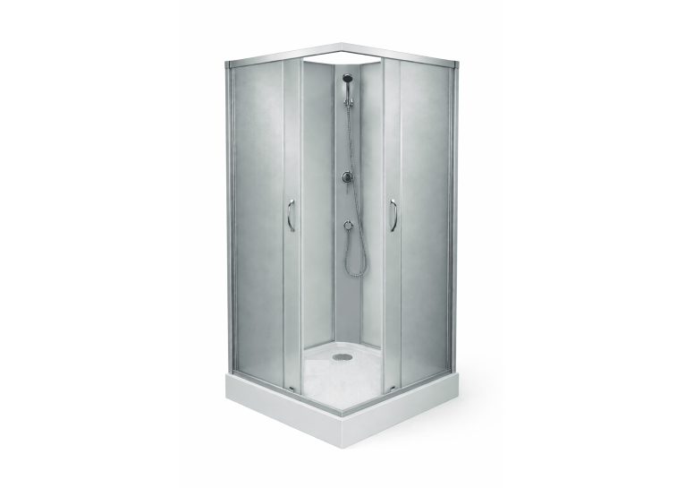 Душовий бокс Grace 90х90х195 см, квадратний, хром, переднє скло мат, SLD-2102