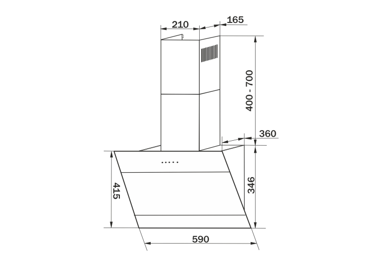 Вытяжка кухонная GRANADO Vivares 603-750 black glass GCH326311