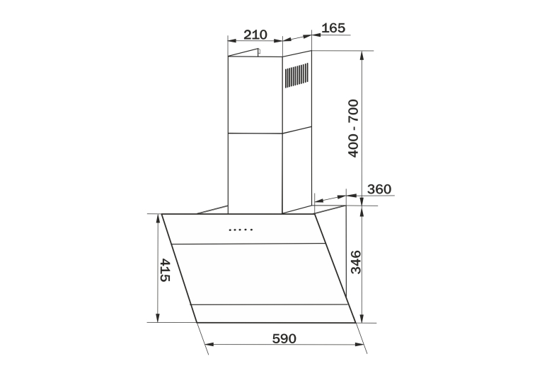 Вытяжка кухонная GRANADO Vivares 603-750 black glass GCH326311