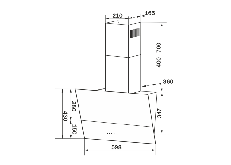 Вытяжка кухонная GRANADO Vivares 613-1100 black glass GCH316311