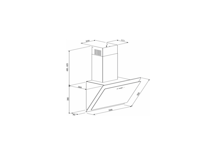 Витяжка кухонна GRANADO Vivares 1614-1200 black glass GCH336411