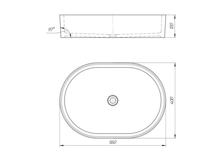 Раковина GRANADO Potes White gel gbs0905g