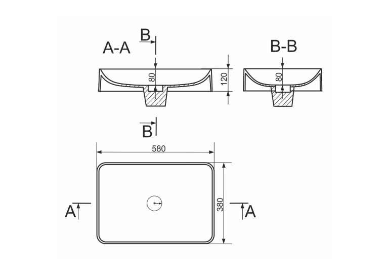 Раковина GRANADO Fredes Grafito gbs0307