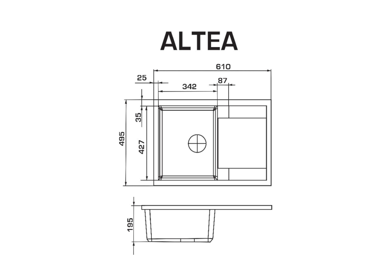 Кухонная мойка GRANADO Altea Grafito 1309
