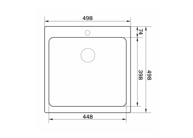 Кухонна мийка GRANADO Galera S304 (500*500*220mm) GS02304