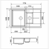 Кухонная мойка GRANADO LEON black shine (780*500mm.) 1001