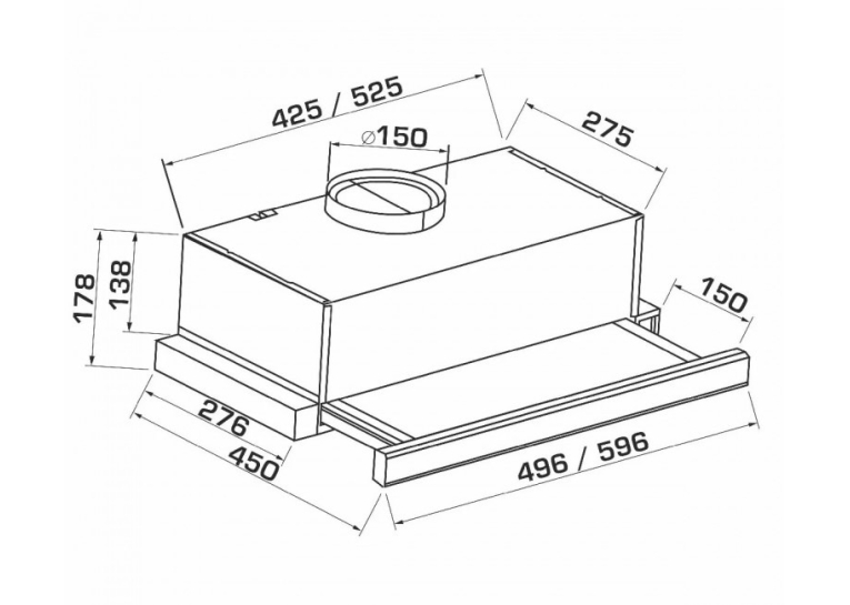 Витяжка кухонна GRANADO Telde 603-700 WHITE GLASS GCH16355