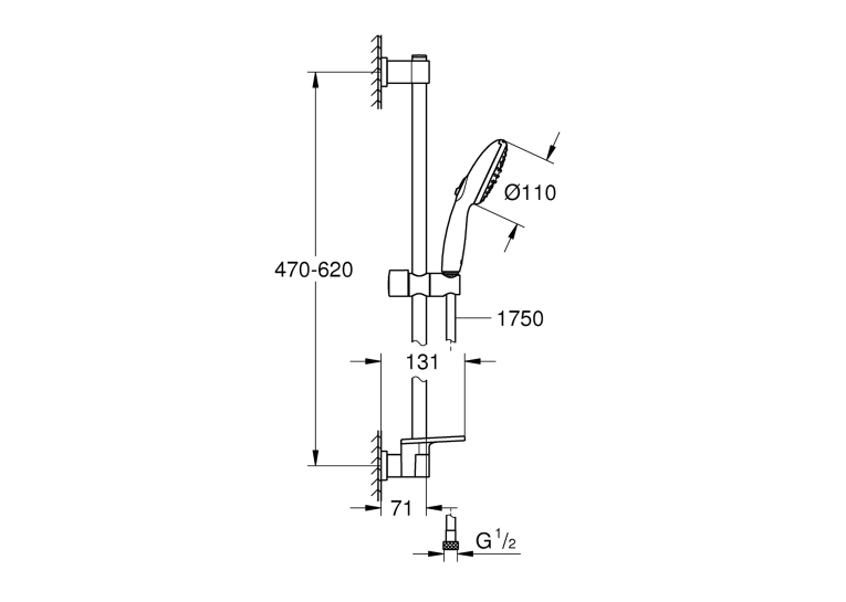 Душевой гарнитур Grohe QuickFix Vitalio Start 110 26952001