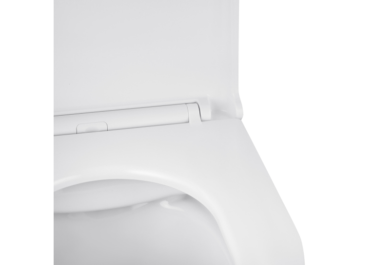 Унітаз підвісний Kroner Harz WHI493736 RIMLESS безобідковий з сидінням Slim Duroplast / Soft-close / Quick relase KH493736WHIR