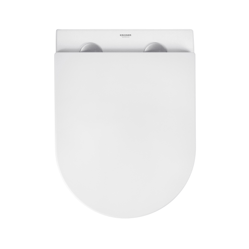 Унітаз підвісний Kroner Harz WHI493736 RIMLESS безобідковий з сидінням Slim Duroplast / Soft-close / Quick relase KH493736WHIR