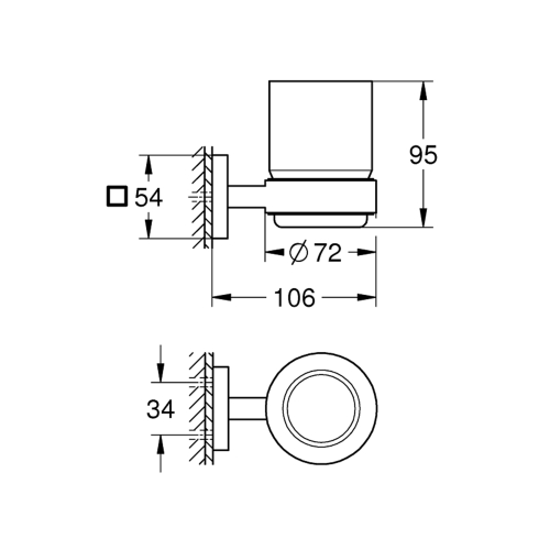 Стакан с держателем Grohe QuickFix Start Cube 41097000