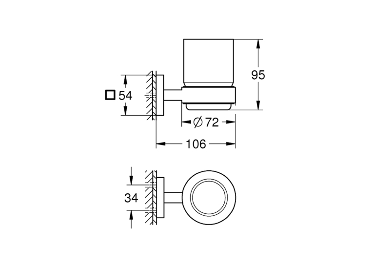Склянка з тримачем Grohe QuickFix Start Cube 41097000