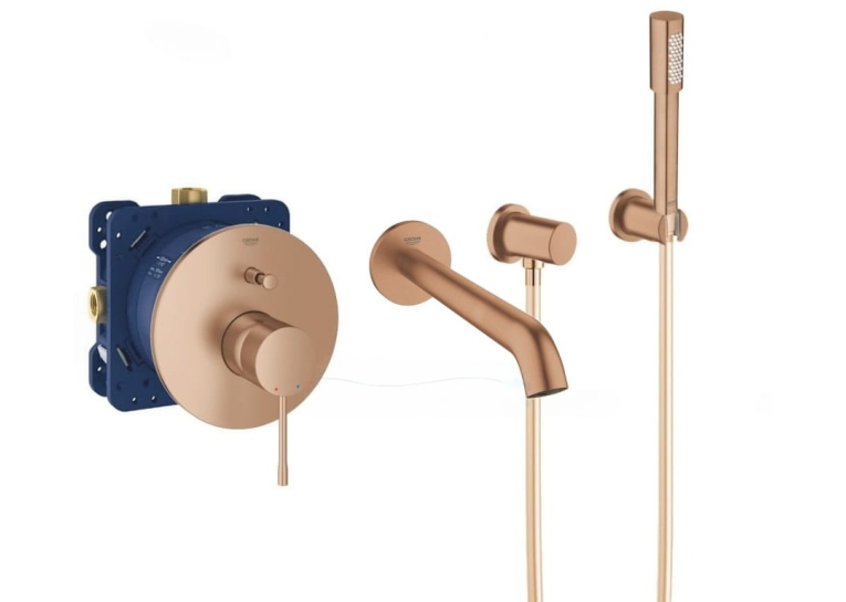 Комплект прихованого монтажу з термостатом Grohe Essence Warm Sunset 24058DL1-08 Бронза матова